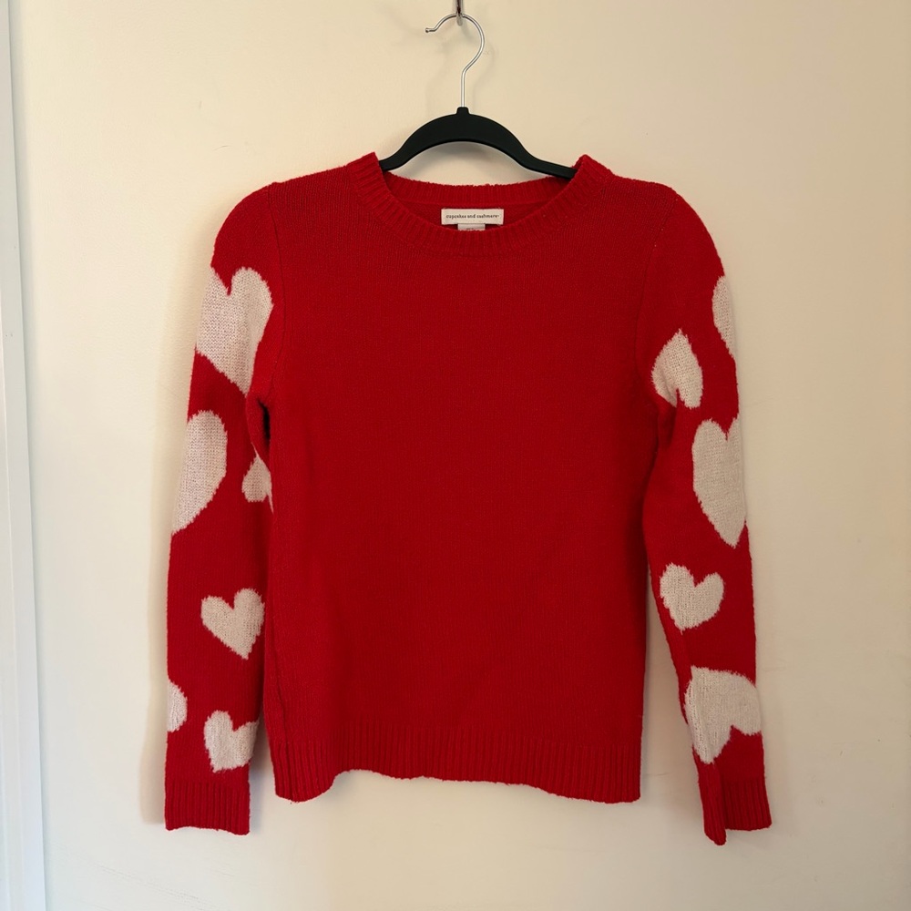 Red Heart Sleeve Sweater by Cupcakes & Cashmere Size Small